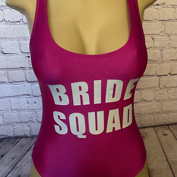 Bride Squad One Piece, Magenta, Size Large - Picture 1 of 5